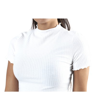 Emma S/S Highneck Top Jrs Beige