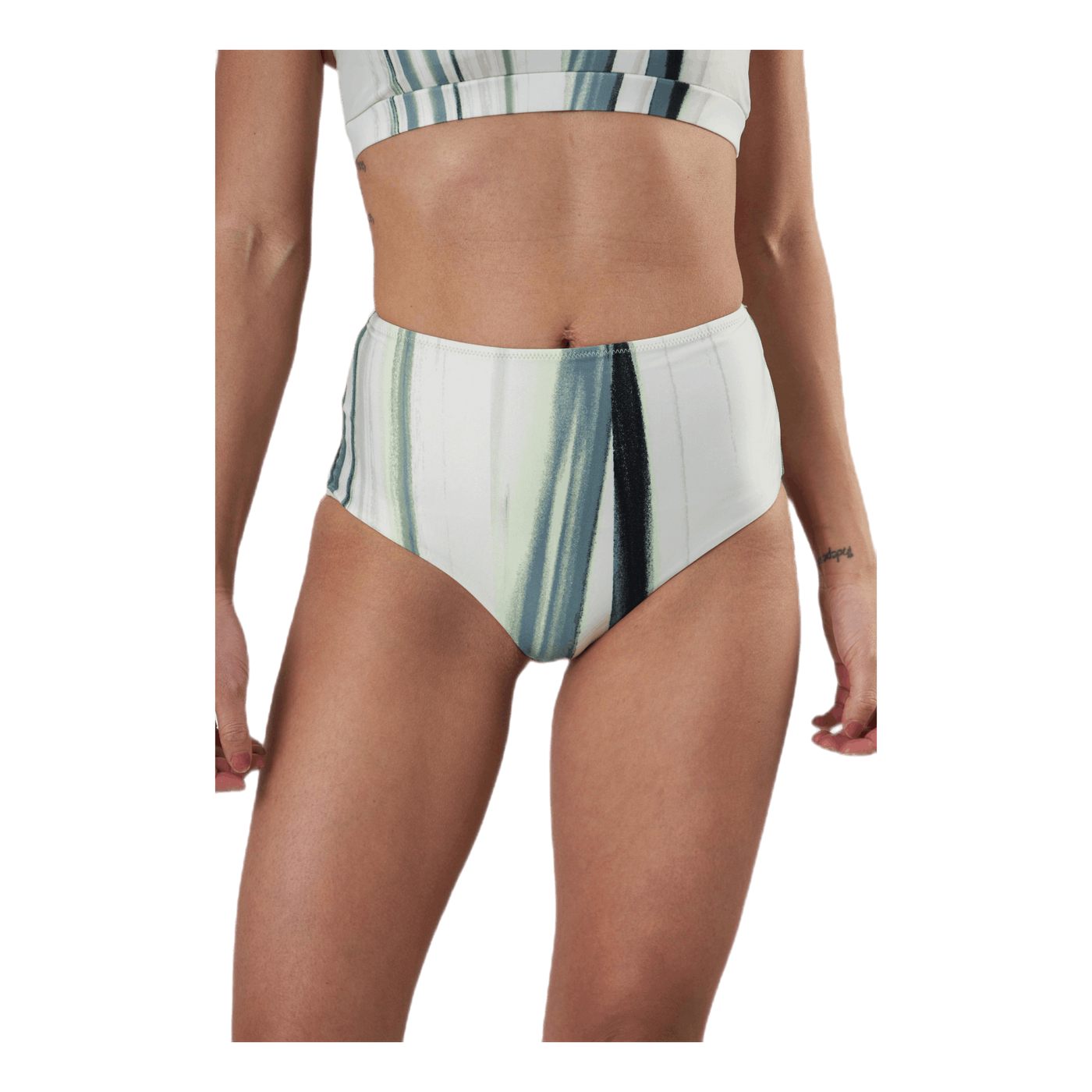 High Waist Brief White/Green