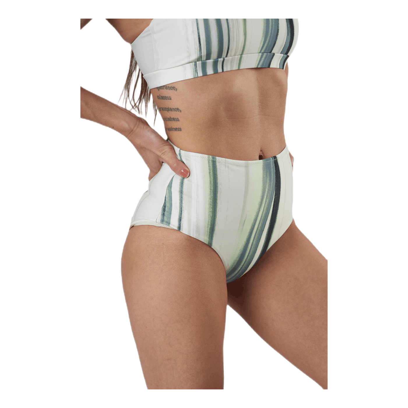 High Waist Brief White/Green