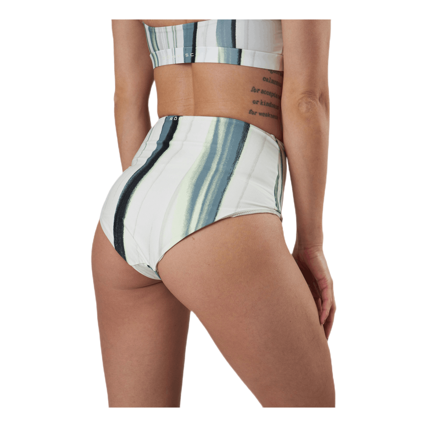 High Waist Brief White/Green