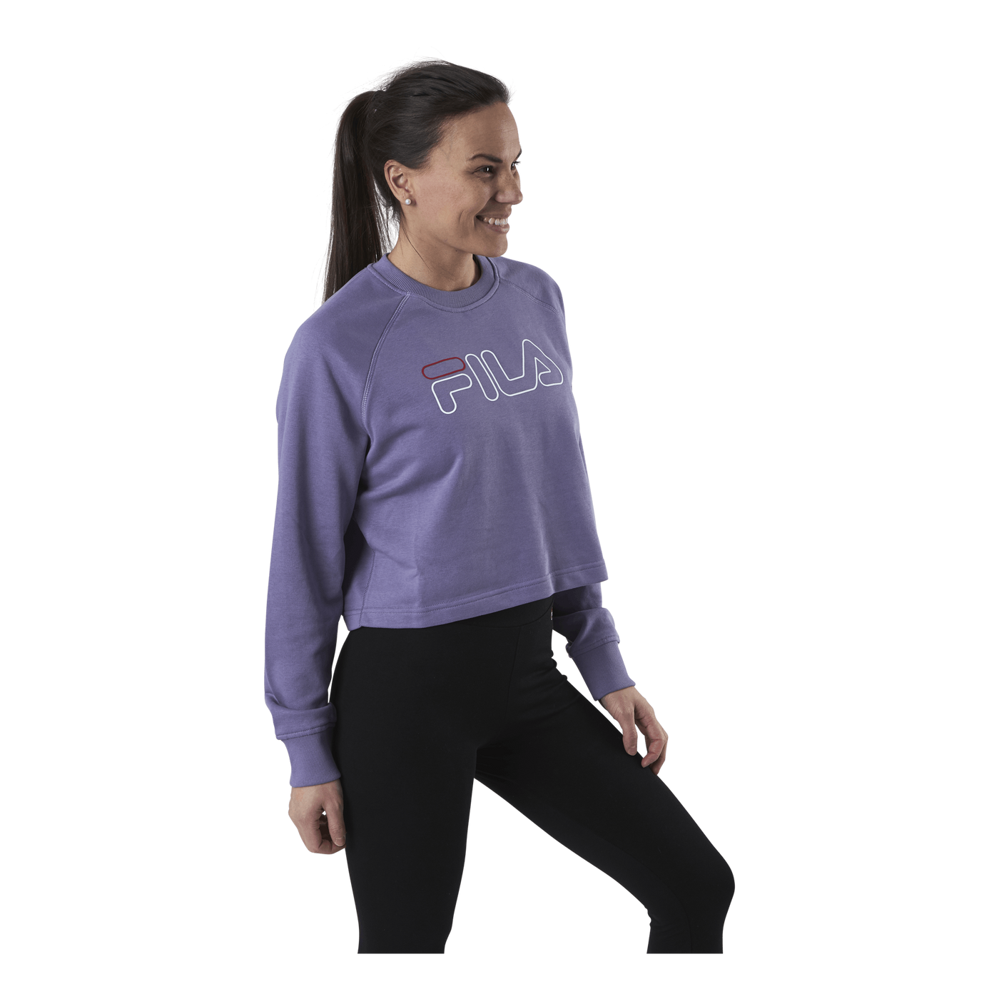Jamina Cropped Crew Sweat Purple