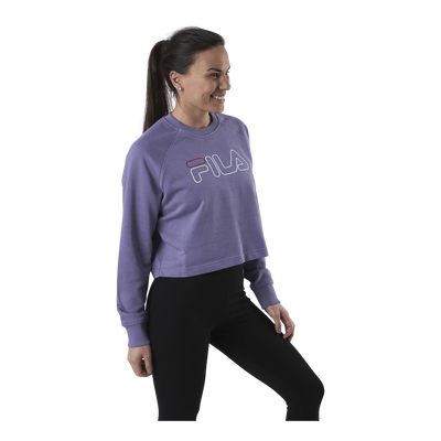 Jamina Cropped Crew Sweat Purple