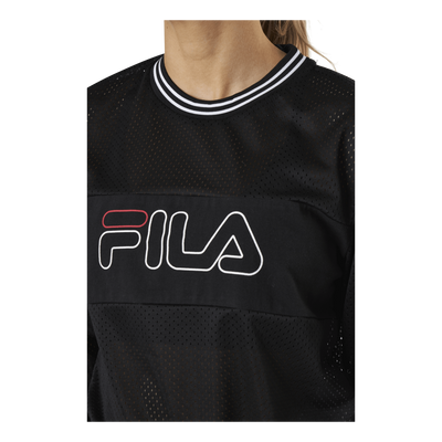 Jalina Cropped Sporty Mesh Shirt Black