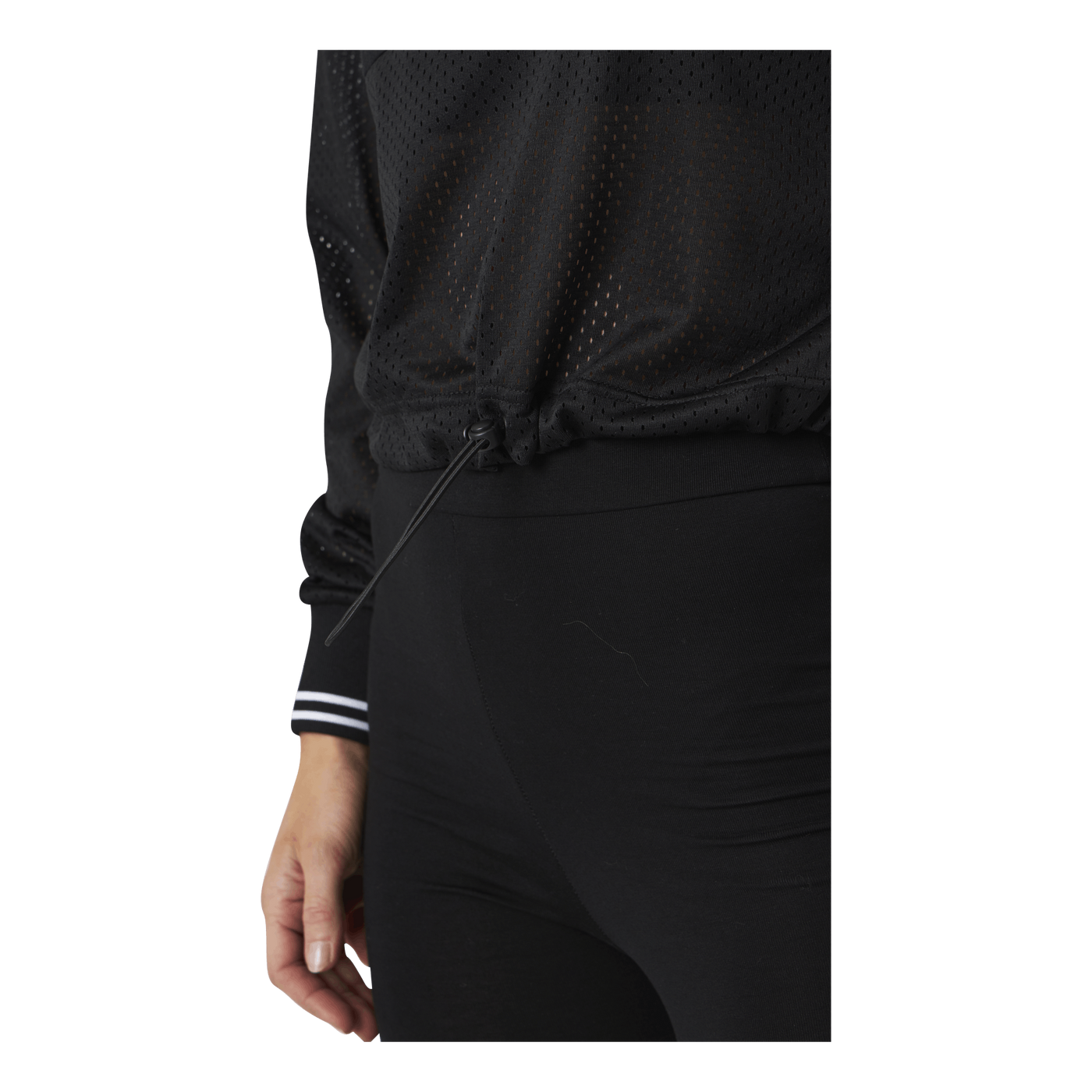 Jalina Cropped Sporty Mesh Shirt Black