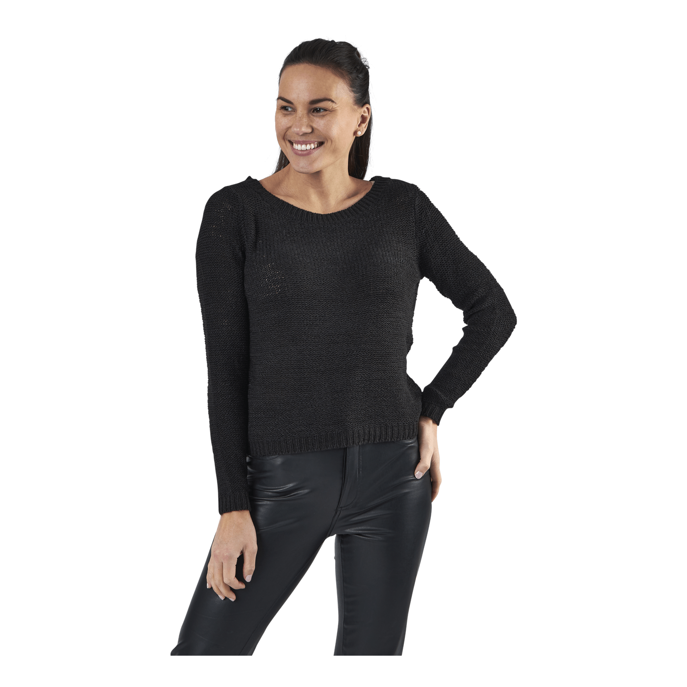 Geena Xo L/S Pullover Knt Black