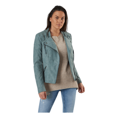 Ava Faux Leather Biker Otw Green