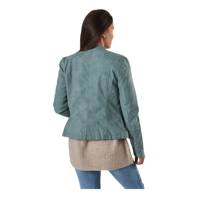 Ava Faux Leather Biker Otw Green