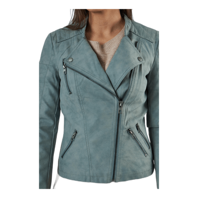Ava Faux Leather Biker Otw Green