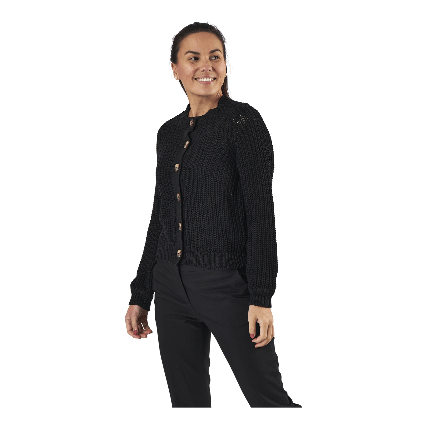 Petula Ls  Knit Cardigan Black
