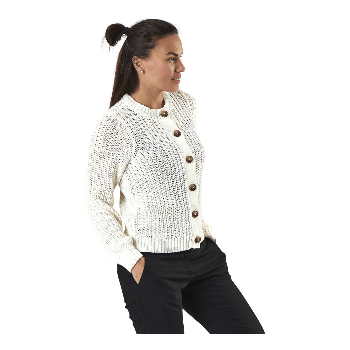 Petula Ls  Knit Cardigan White
