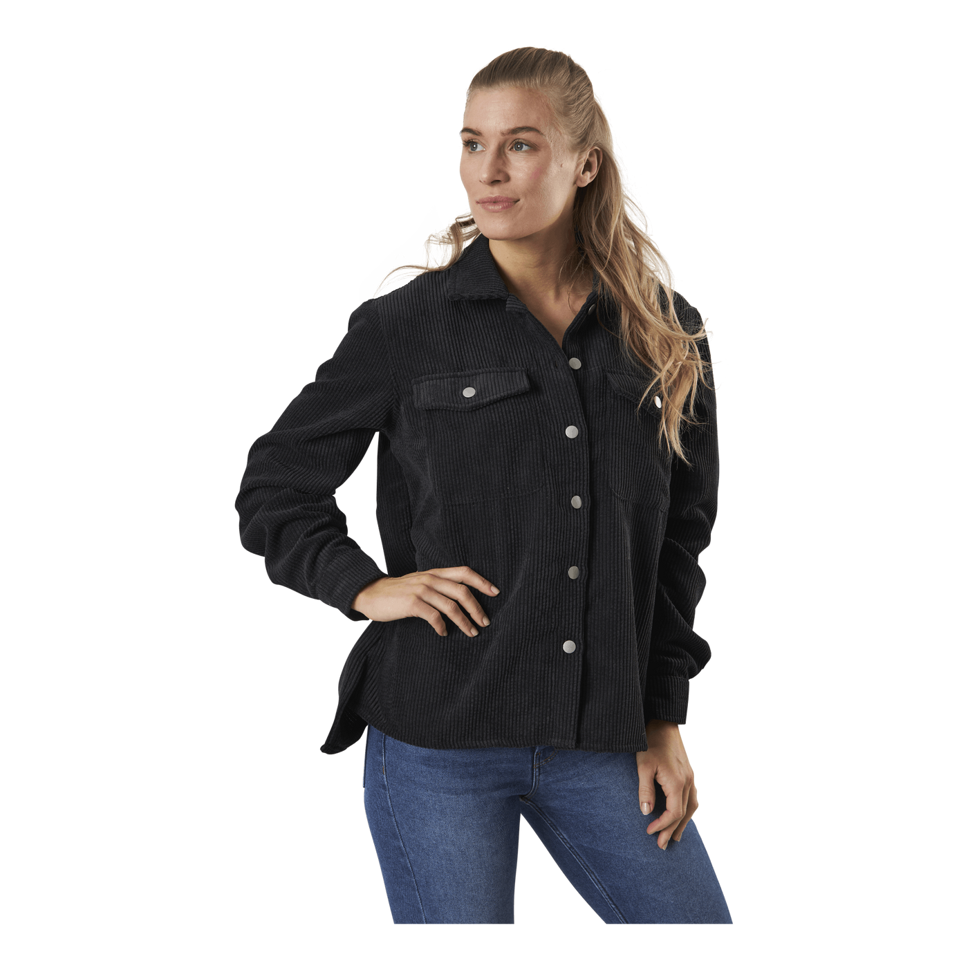 Steffi Ls Corduroy Shirt D2D Black