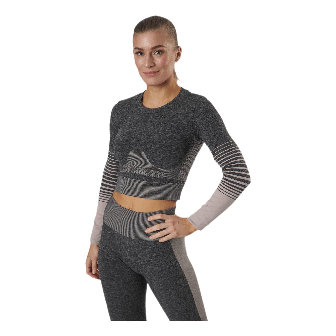 Lixy Ls Seamless Top Lounge Grey