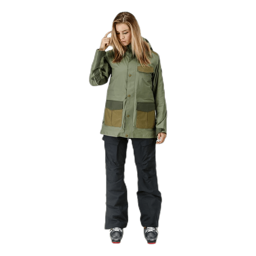 美品　Burton フード付きロングジャケット オリーブグリーン 美品 Burton フード付きロングジャケット オリーブグリーン 美品