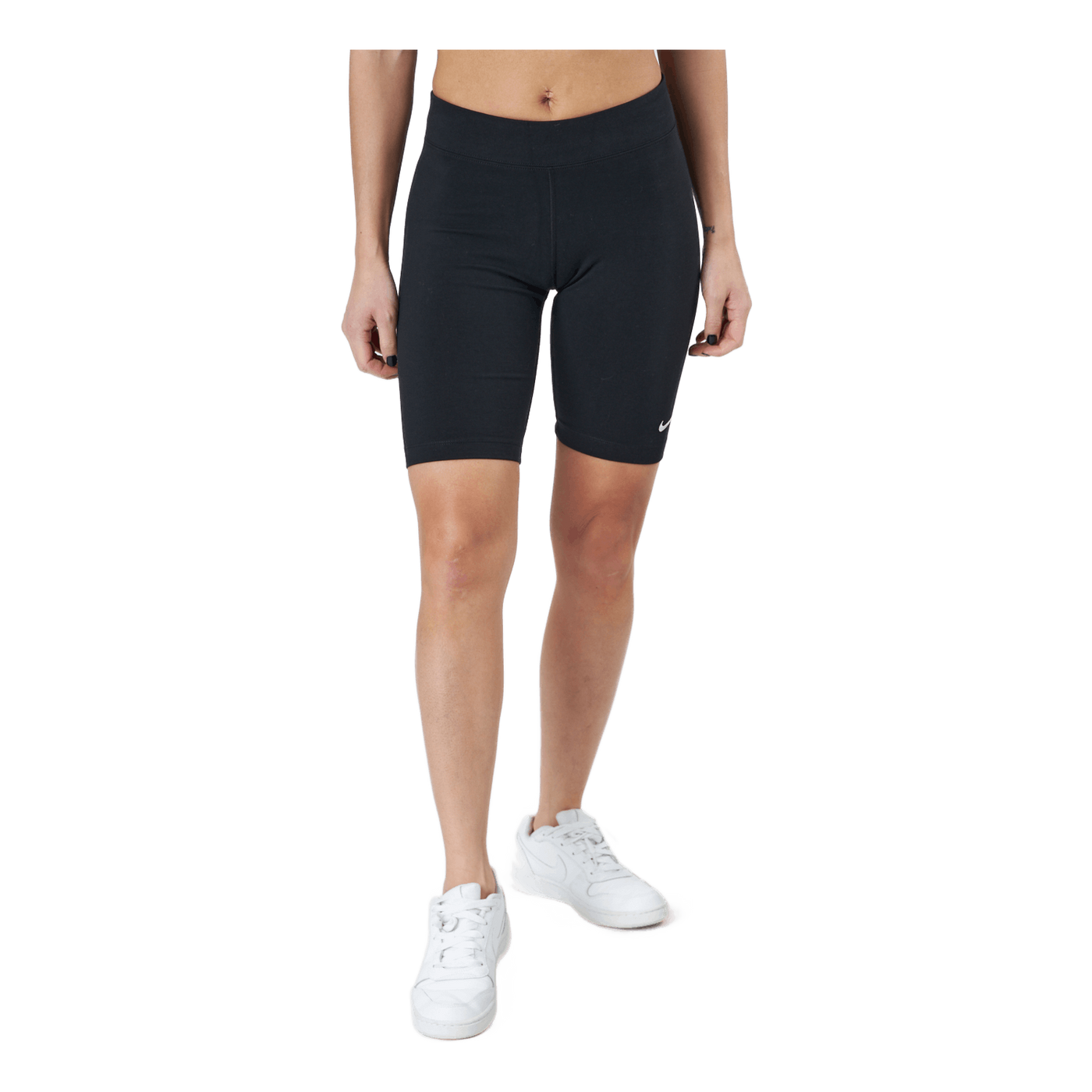 Sportswear Essential Women's Mid-Rise Bike Shorts BLACK/WHITE