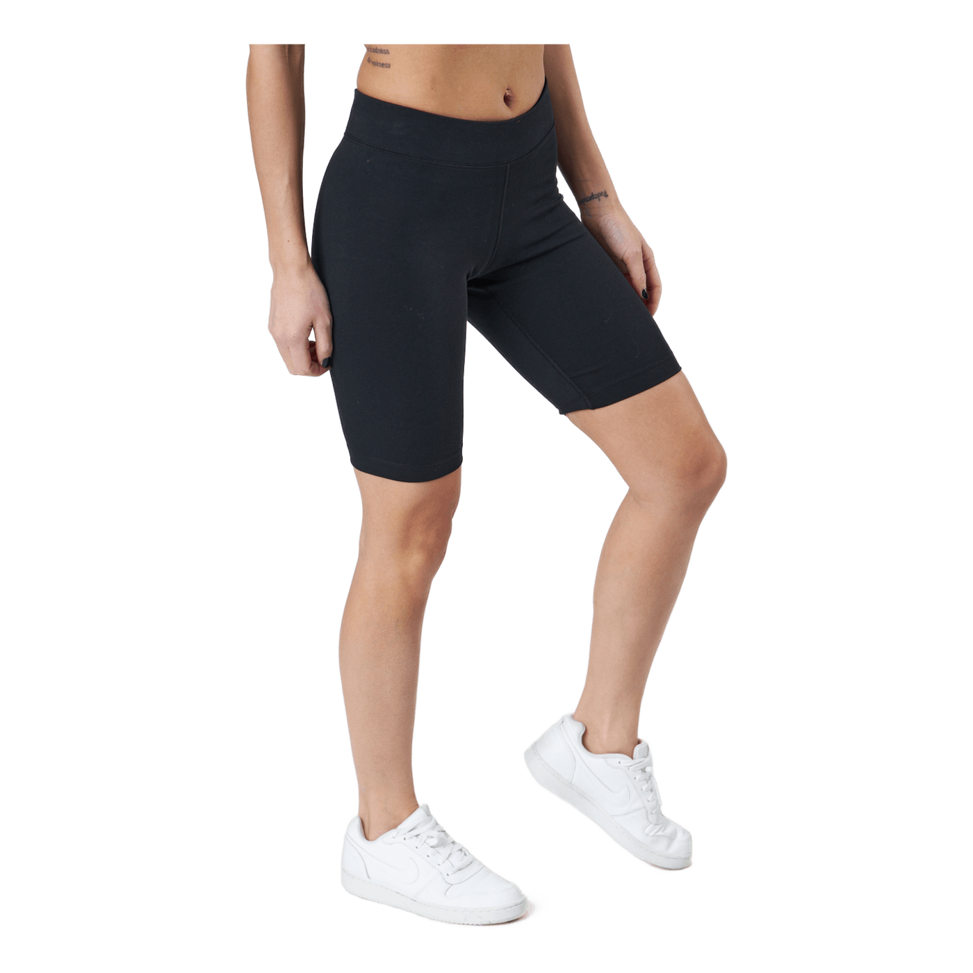 Sportswear Essential Women's Mid-Rise Bike Shorts BLACK/WHITE