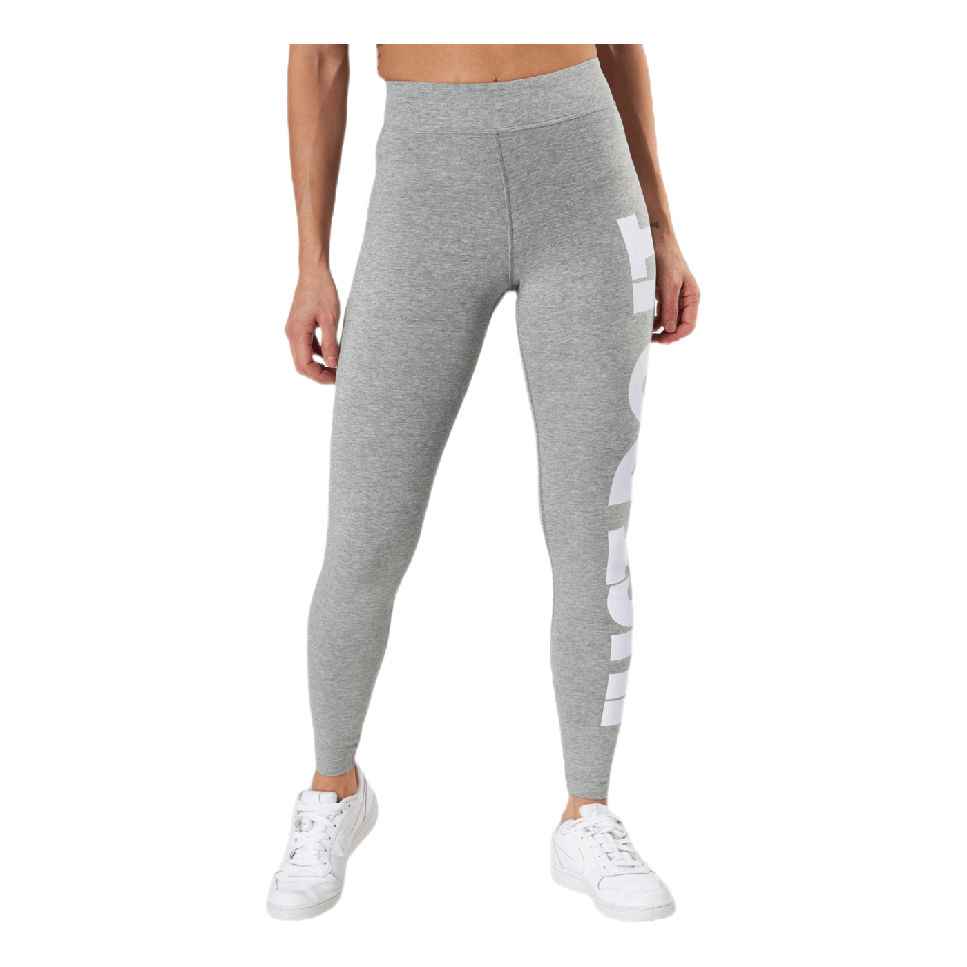 Sportswear Essential Women's High-Waisted Graphic Leggings DK GREY HEATHER/WHITE