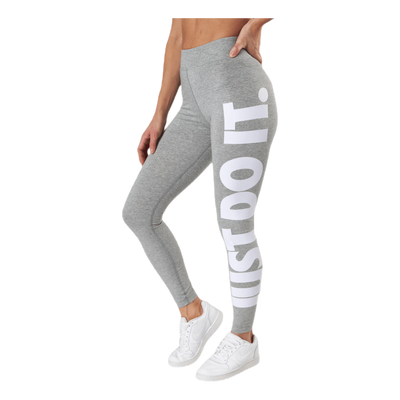 Sportswear Essential Women's High-Waisted Graphic Leggings DK GREY HEATHER/WHITE