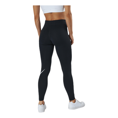 Sportswear Essential Women's Mid-Rise Swoosh Leggings BLACK/WHITE