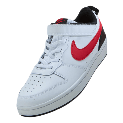 Court Borough Low 2 Little Kids' Shoes WHITE/UNIVERSITY RED-BLACK