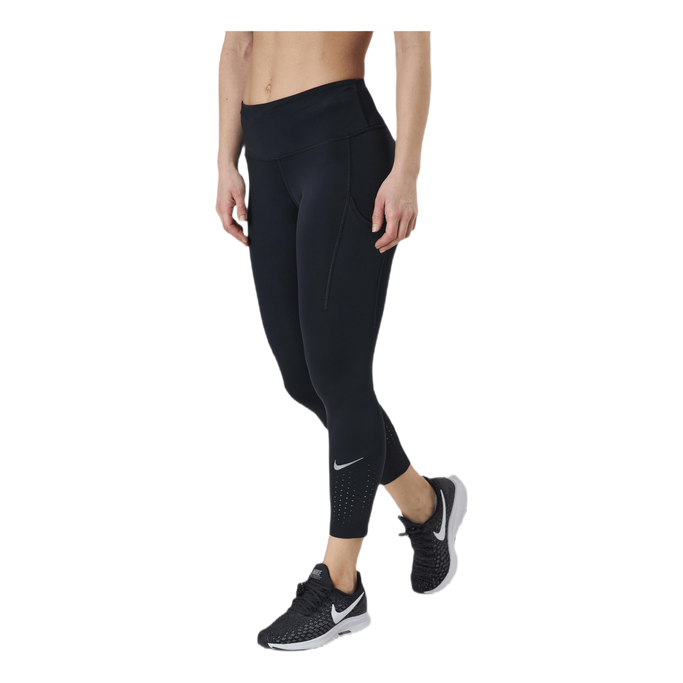 Epic Luxe Running Crop Black Silver