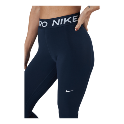 Nike Pro Women's Mid-Rise Mesh-Paneled Leggings OBSIDIAN/WHITE