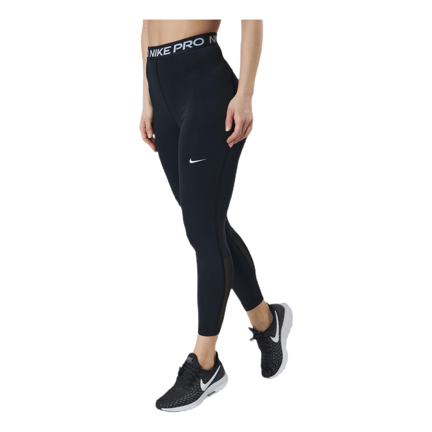 Nike Pro 365 Women's High-Waisted 7/8 Mesh Panel Leggings BLACK/WHITE