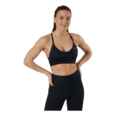 Dri-FIT Indy Women's Light-Support Padded V-Neck Sports Bra BLACK/BLACK/BLACK/WHITE