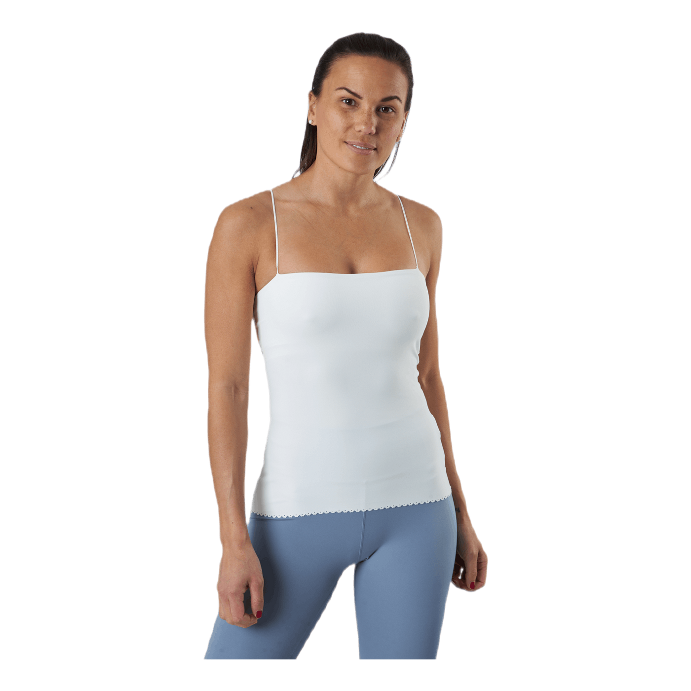 Yoga Luxe Eyelet Tank Top White