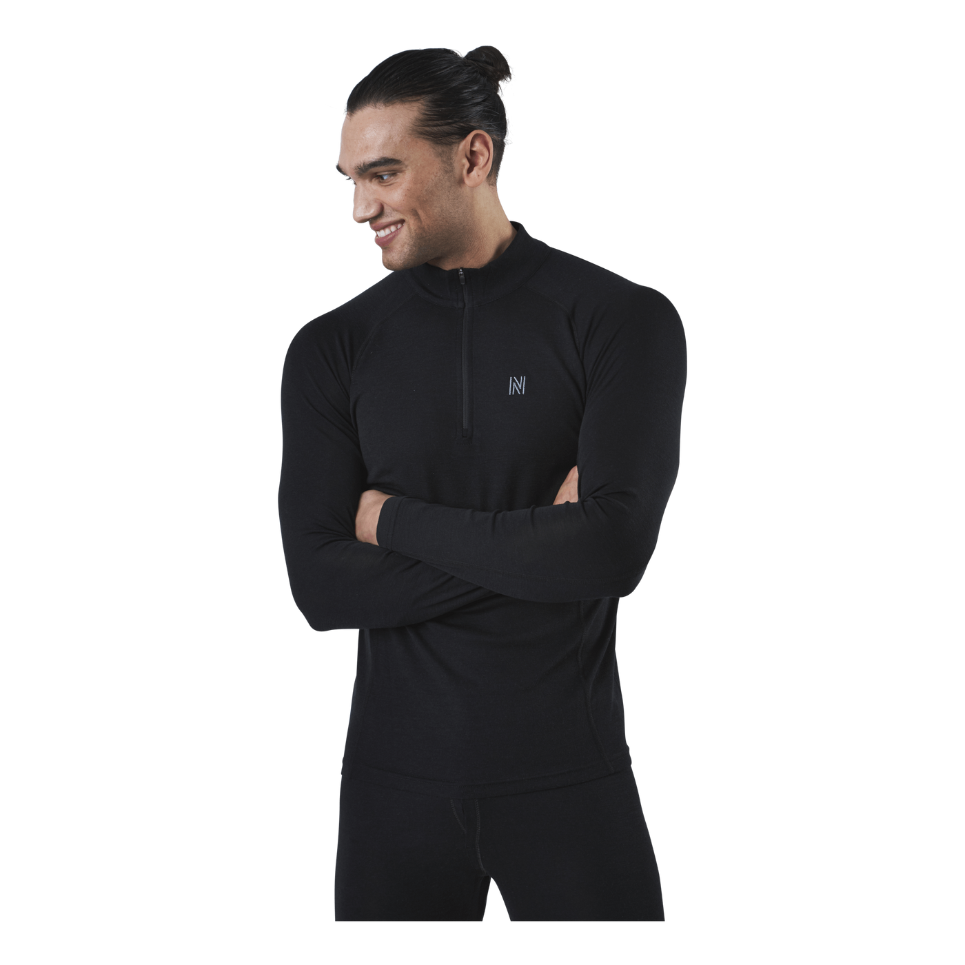 Ubbe Long Sleeve with Zip 100% Merino Wool Black