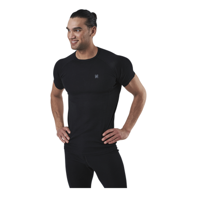 Floki Short Sleeve Slim Fit 100% Merino Wool Black