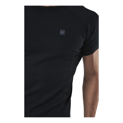 Floki Short Sleeve Slim Fit 100% Merino Wool Black