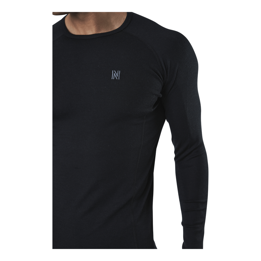 Ragnar Long Sleeve Base Layer 100% Merino Wool Black