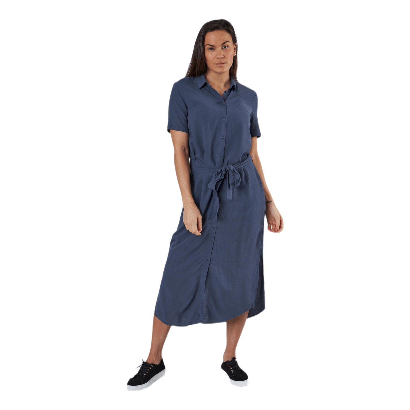 Cecilie Ss Long Dress Blue