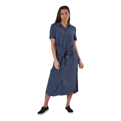 Cecilie Ss Long Dress Blue