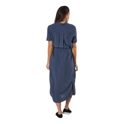 Cecilie Ss Long Dress Blue