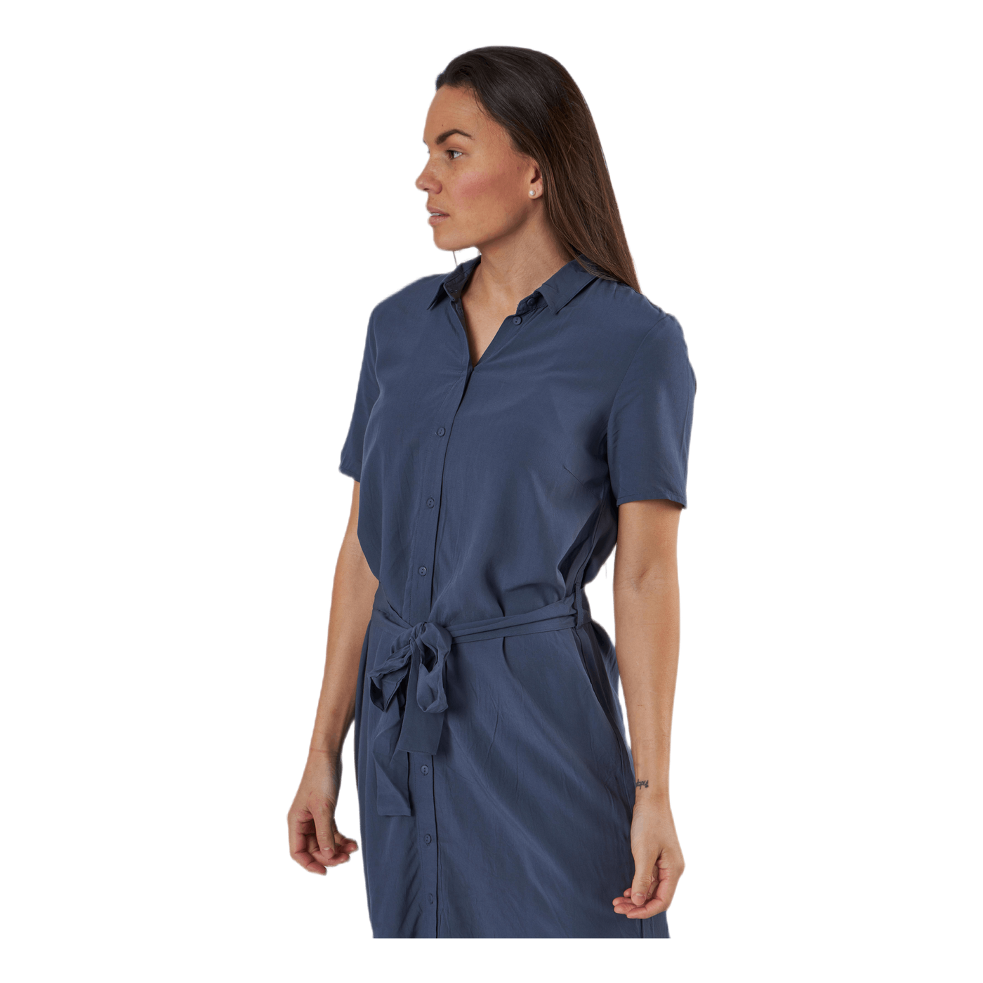 Cecilie Ss Long Dress Blue