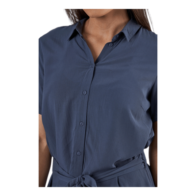 Cecilie Ss Long Dress Blue