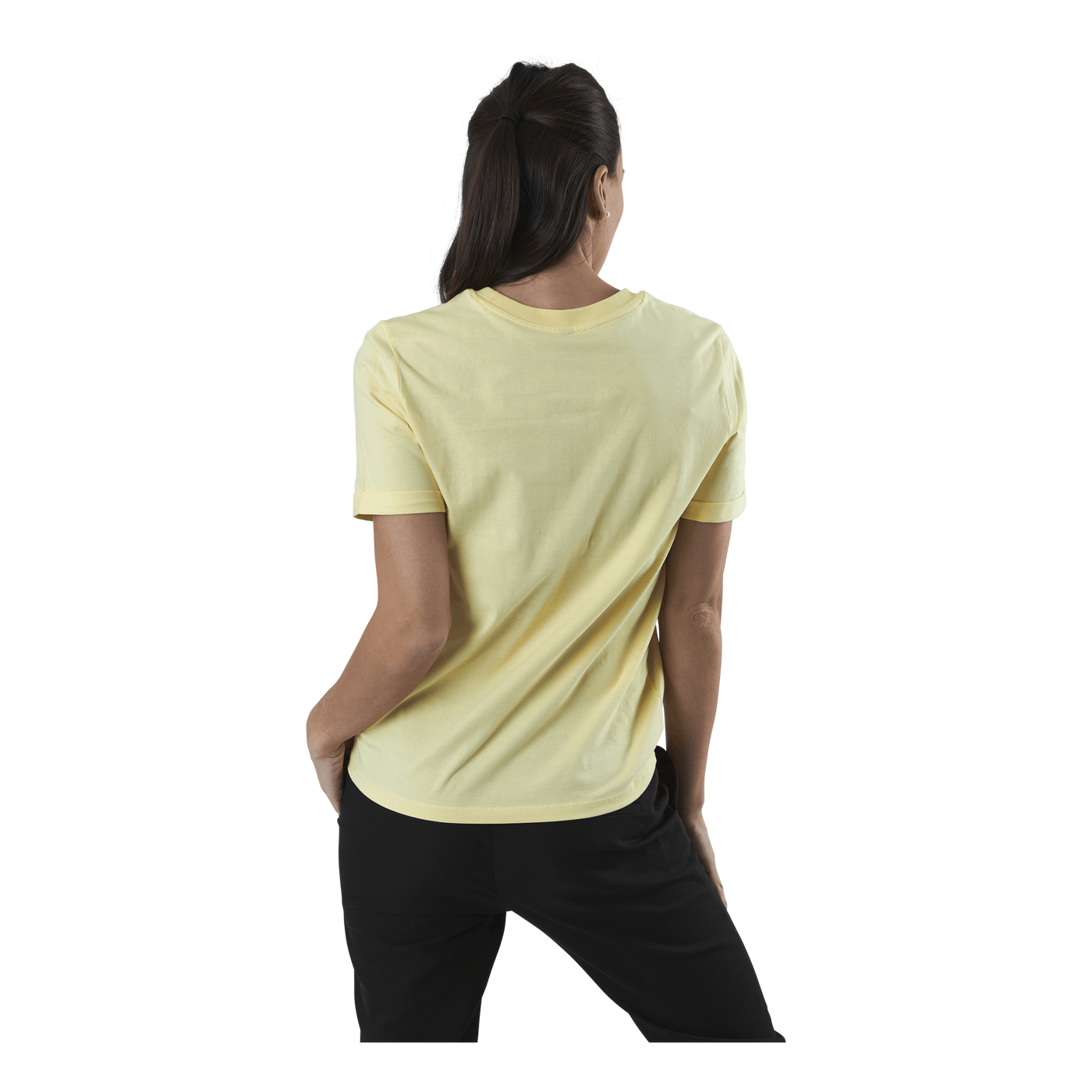 Ria Ss Fold Up Solid Tee Beige