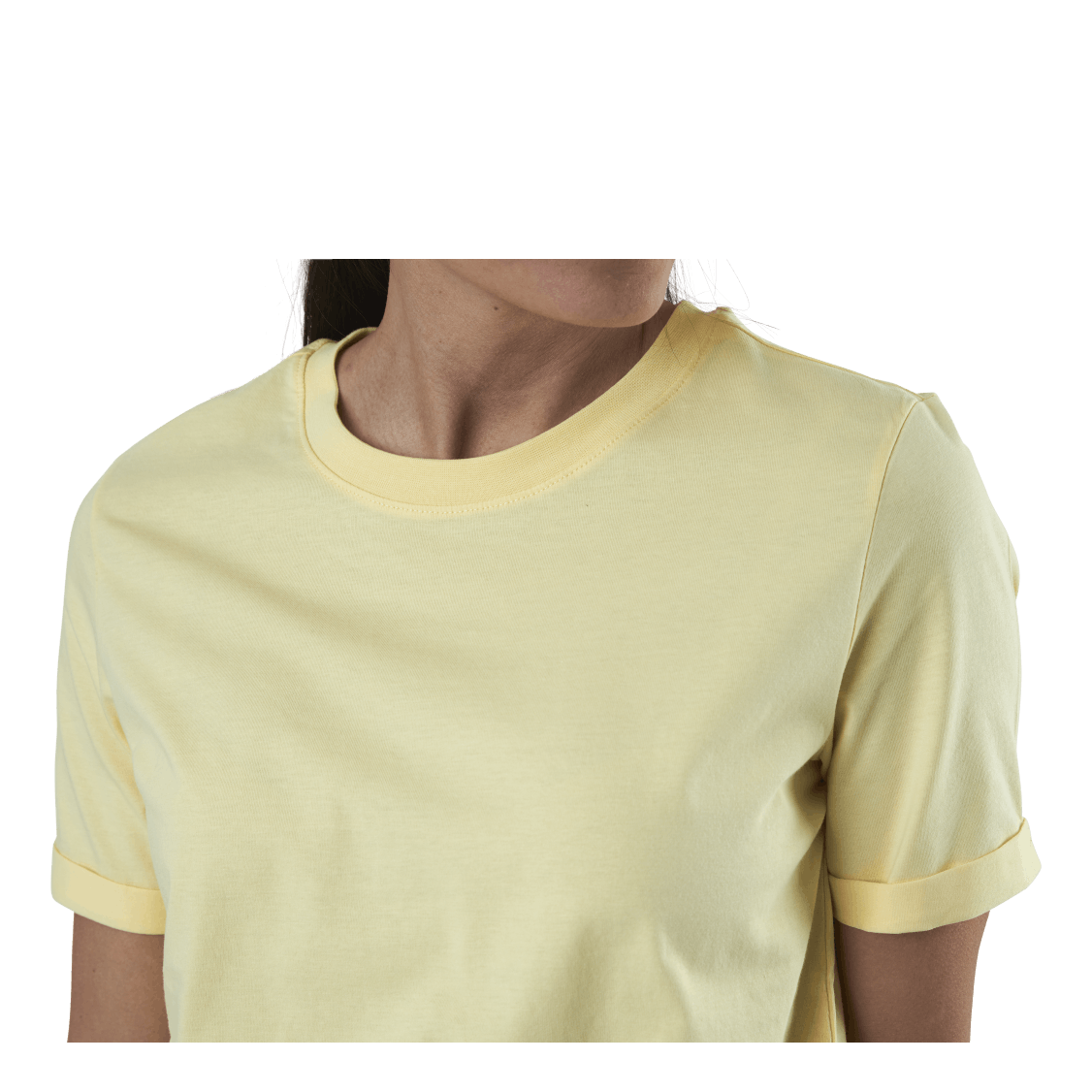 Ria Ss Fold Up Solid Tee Beige