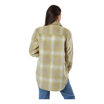 Deena-Oma L/S Check Shacket Cc Pnt White
