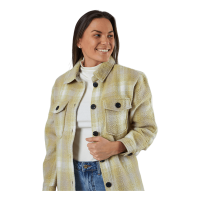 Deena-Oma L/S Check Shacket Cc Pnt White