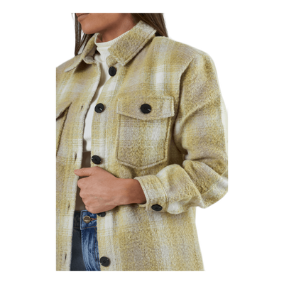 Deena-Oma L/S Check Shacket Cc Pnt White