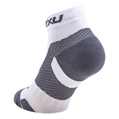 Vectr LightCush 1/4 Crew Sock White/Grey