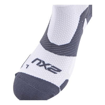 Vectr LightCush 1/4 Crew Sock White/Grey
