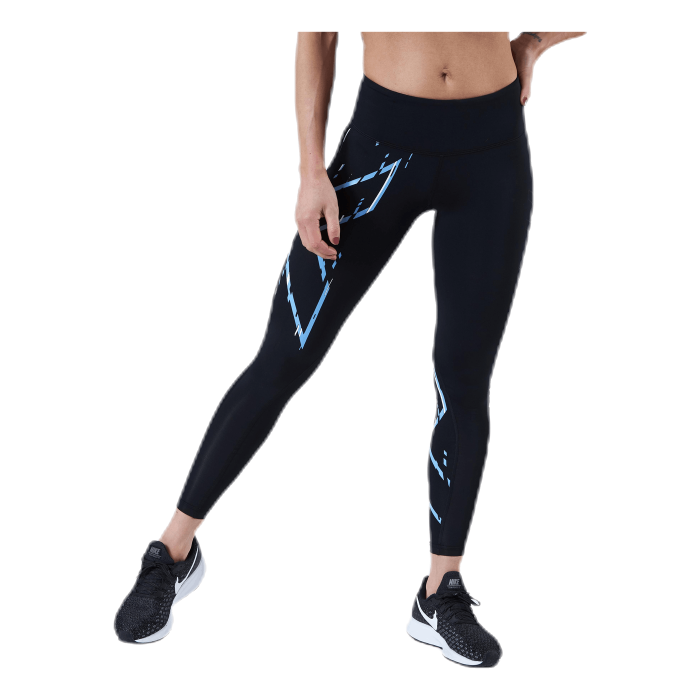 Mid-Rise Compression Tights Blue/Black