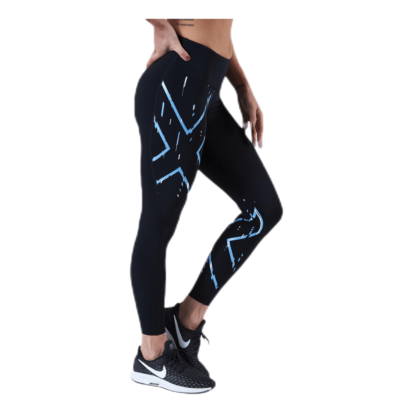 Mid-Rise Compression Tights Blue/Black