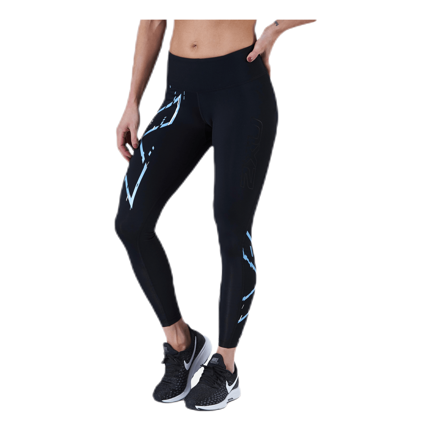 Mid-Rise Compression Tights Blue/Black