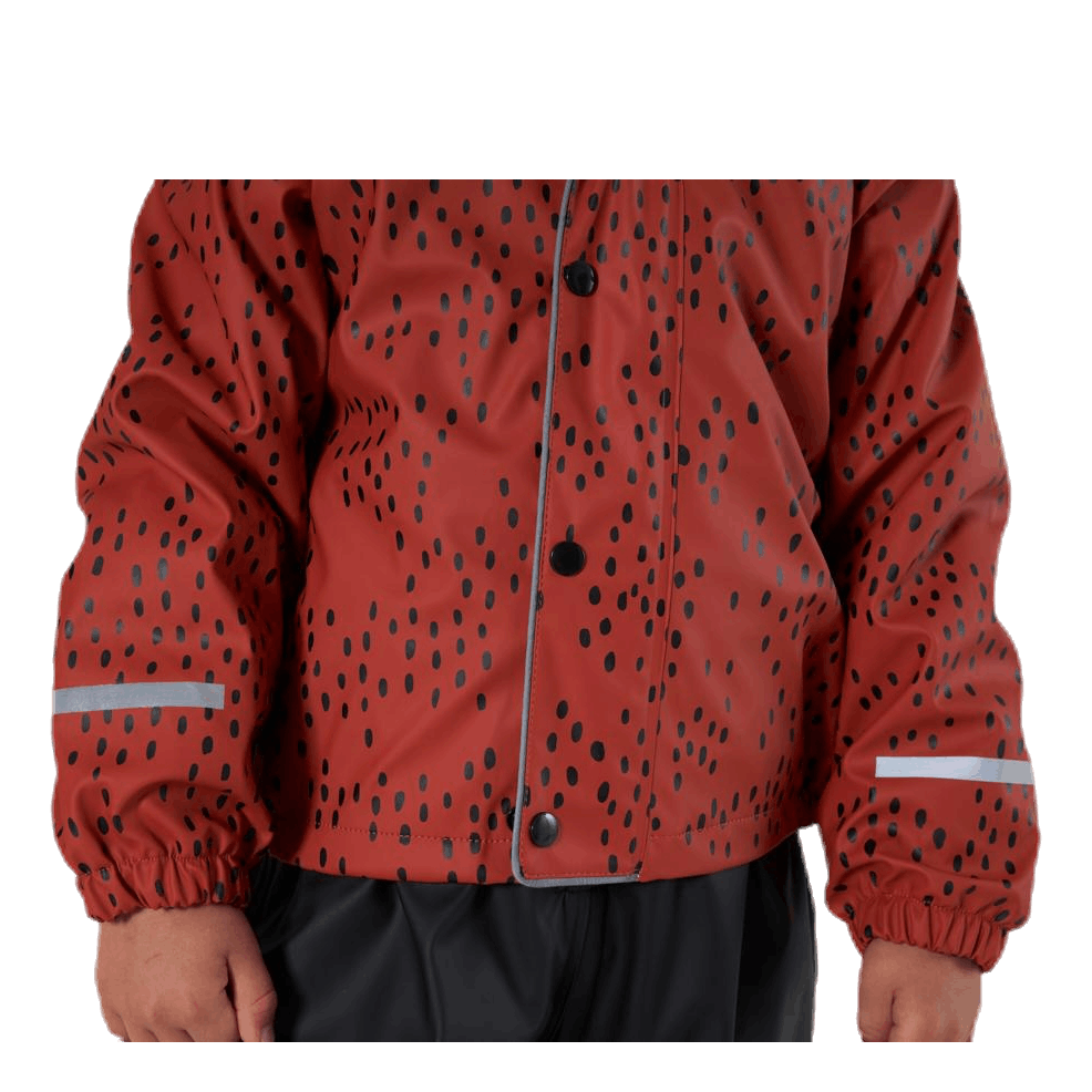 Skur Fodrat regnställ Orange/Black/Red