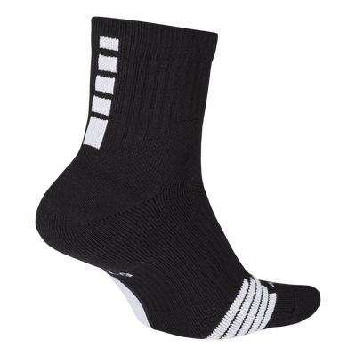 Elite Mid Basketball Socks BLACK/WHITE/WHITE